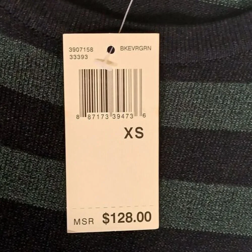 Max Studio Womens Sweater Dress Black Green Knit Stretch 3/4 Sleeve Size XS NEW‎